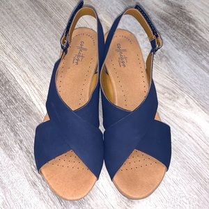 Collection by Clark’s Blue Sling Back Espadrilles 9